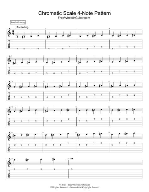 Chromatic Scale Exercises for Guitar | FreeWheelinGuitar.com