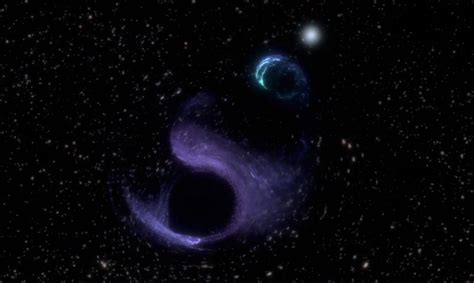 A mysterious 'compact object' slammed into a black hole and shook space ...