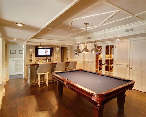 Basement Bar Design Ideas: Pool Table in Living Room