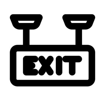 Exit Sign Black And White Clipart Images For Free Download - Pngtree