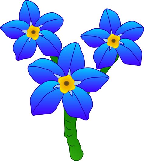 Three Forget Me Not Flowers - Free Clip Art