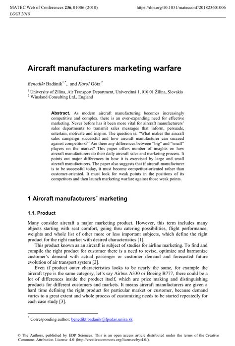 (PDF) Aircraft manufacturers marketing warfare