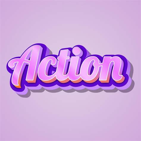 Premium Photo | Action typography 3d design cute text word cool background photo jpg