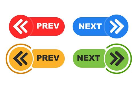 Previous and next button set. prev next buttons arrow. Left right arrow icon. Back and Next ...