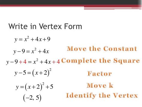 4.7 write in vertex form