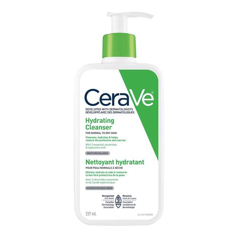 CeraVe Hydrating Facial Cleanser With Hyaluronic Acid and 3 Ceramides ...