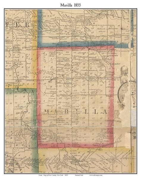 Marilla 1855 Old Town Map With Homeowner Names New York - Etsy