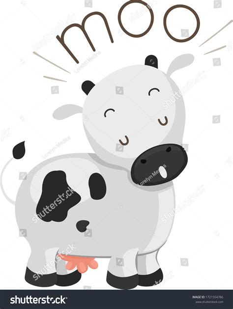 Illustration Cow Making Moo Sound Stock Vector (Royalty Free) 1721554786