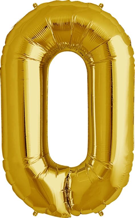 Number 0 Balloon, 32.5", Gold - Walmart.com