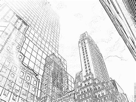 Manhattan Skyline Drawing at GetDrawings | Free download