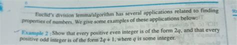 Euclid's division lemma/algorithm has several applications related to fin..