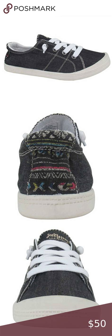 New Jellypop Black Denim Sneakers Textile canvas, flannel, or fabric ...