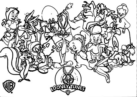 Warner Bros Baby Looney Tunes Characters Coloring Page | Wecoloringpage.com