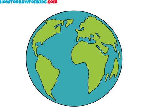 How to Draw Earth - Easy Drawing Tutorial For Kids | Earth drawings, Drawing tutorial easy, Easy ...