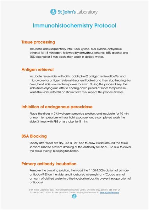 IHC - Immunohistochemistry Protocol