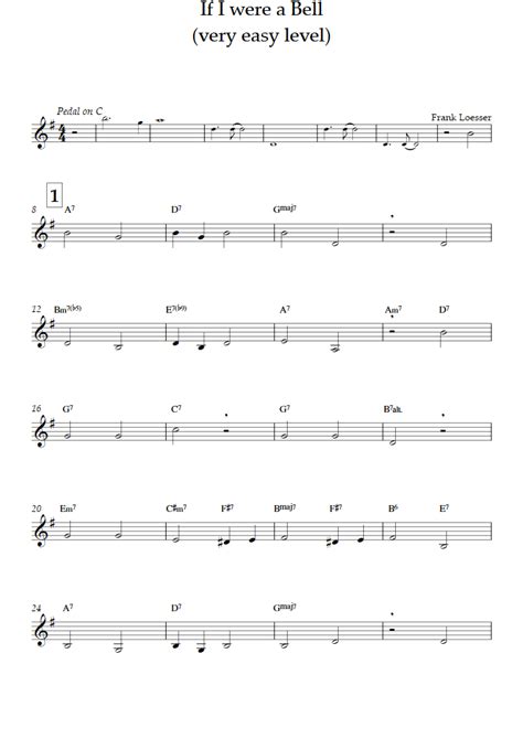 If I Were a Bell (Very Easy Level) (Frank Loesser) - Trumpet Sheet Music