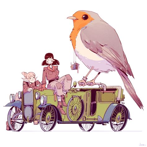 ArtStation - Bird delivery service, Leonardo Mazzoli | Drawing inspiration, Unusual art, Doodles