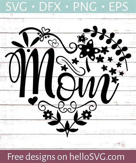 Mom Heart SVG - Free SVG files | HelloSVG.com