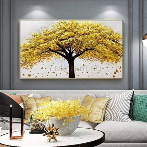 Gold Tree Paintingframed Wall Artoriginal Painting on - Etsy