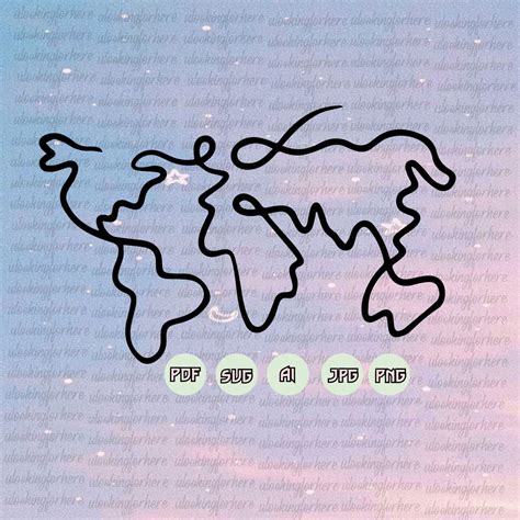 World Map Outline Png-svg-pdf-jpg-ai - Etsy