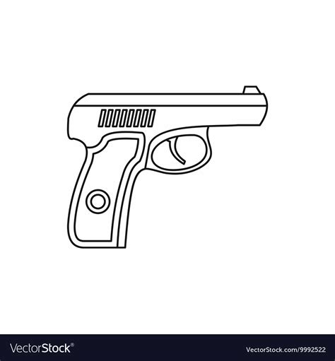 Gun icon in outline style Royalty Free Vector Image