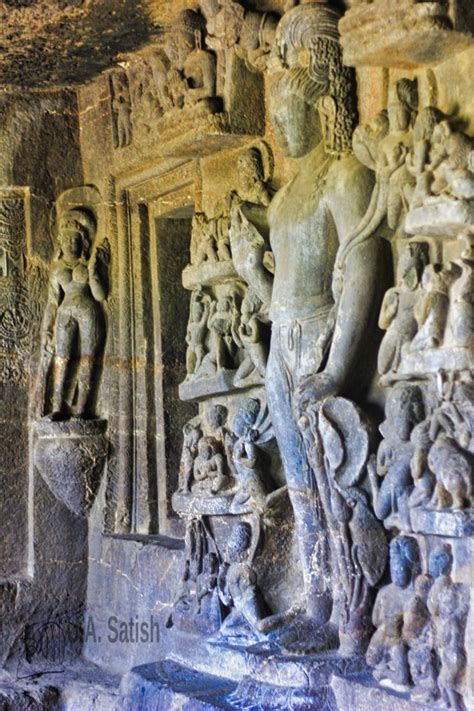 Aurangabad Cave No 7 noteworthy rock sculptures - U.A. Satish