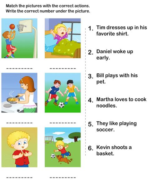 Action Verbs Worksheets, esl-efl Worksheets, kindergarten Worksheets ...