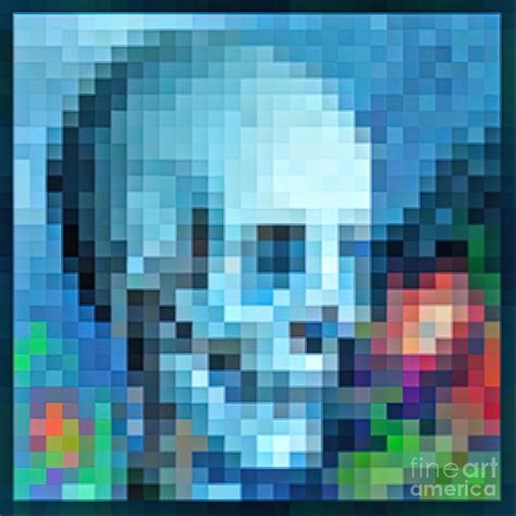 Skull and roses minecraft painting Painting by Clark Cameron - Pixels