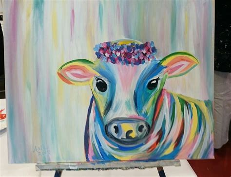 Colorful Cow Painting