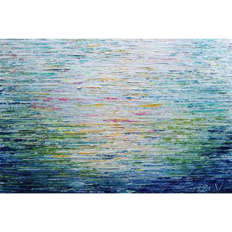 OCEAN WATER MIST Abstract Painting on Horizontal Large Canvas Original ...