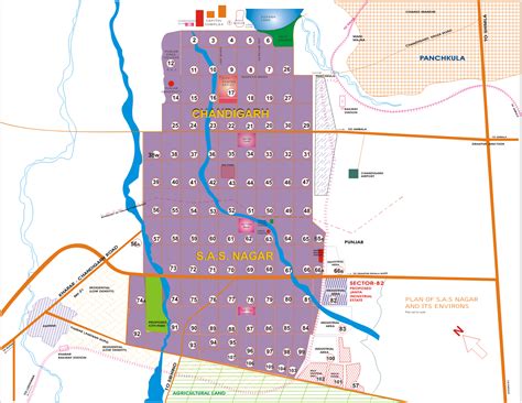 Chandigarh and SAS Nagar Mohali map