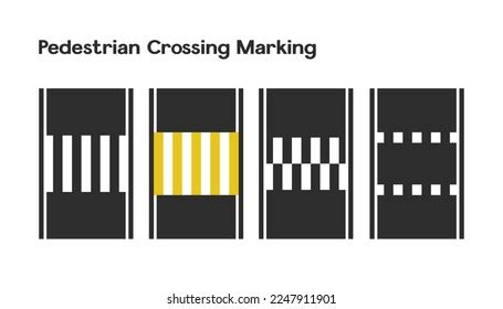 Horizontal Road Markings Pedestrian Crossing Vector Stock Vector ...