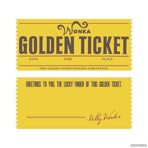 simple editable printable wonka golden ticket | Golden ticket template, Ticket template free ...