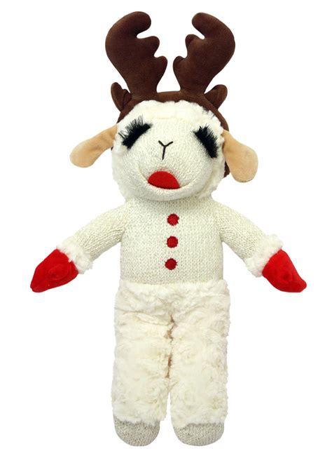 Multipet Holiday Standing Lamb Chop with Antlers Plush Dog Toy, Medium - Walmart.com - Walmart.com