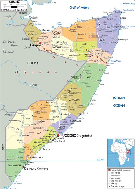 Detailed Political Map of Somalia - Ezilon Maps