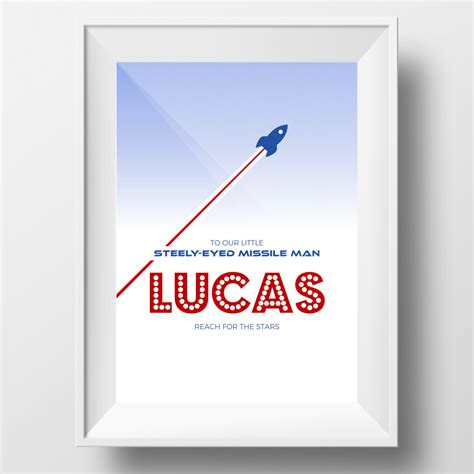 Lucas Printable Personalised Nursery Decor Steely Eyed - Etsy