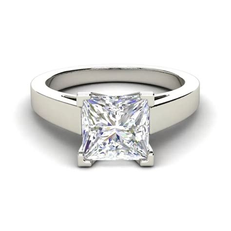 Cathedral 1 Carat VS1 H Princess Cut Diamond Engagement Ring