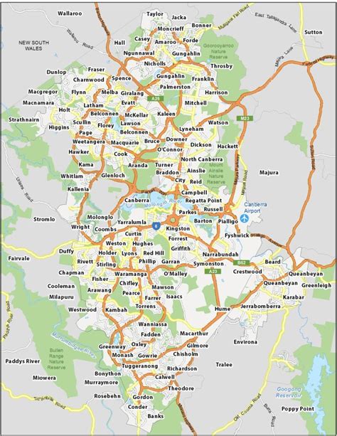 Canberra Map, Australia - GIS Geography