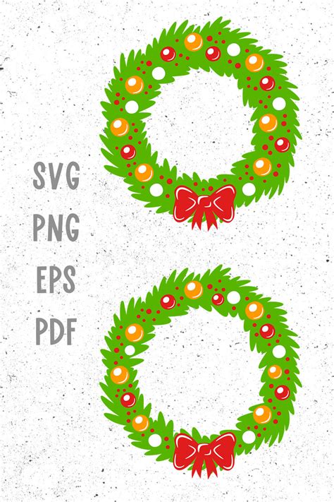 Christmas wreath svg Christmas svg files for cricut Christmas clipart By Green Wolf Art ...