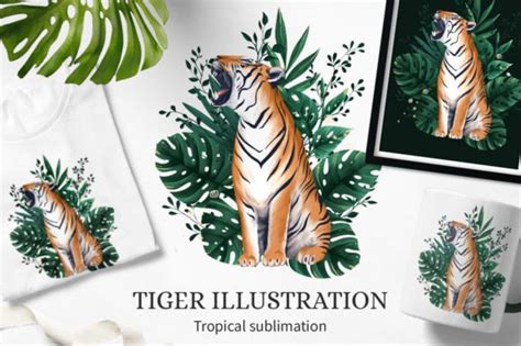 Tropical Tiger Illustration for Print Graphic by madtigerhere ...