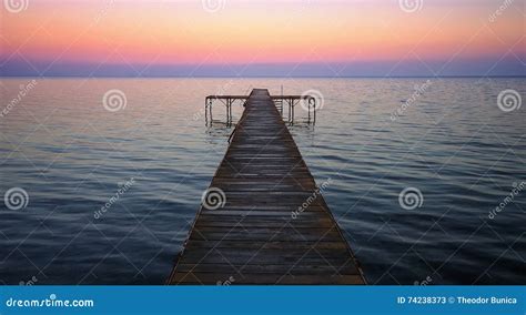 Pontoon Bridge at the Sunset - Dardanelles Strait. Seascape Stock Image - Image of lake, dusk ...