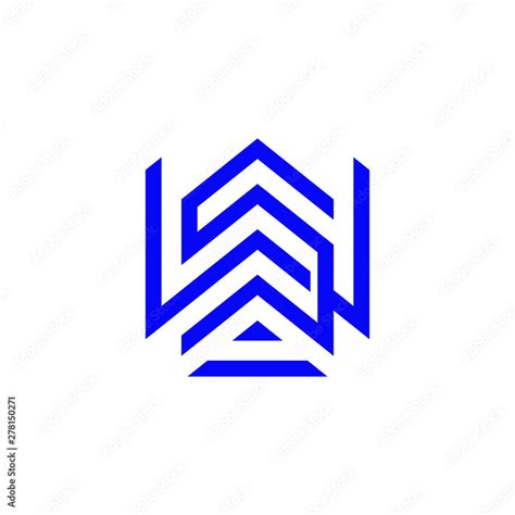 Initial letter SWA with line style logo design Stock Vector | Adobe Stock