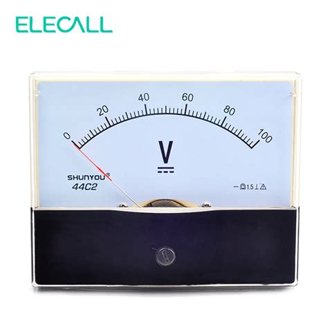 Aliexpress.com : Buy ELECALL DC Voltmeter 44C2 Analog Voltmeter 100V Square DC Voltage Panel ...