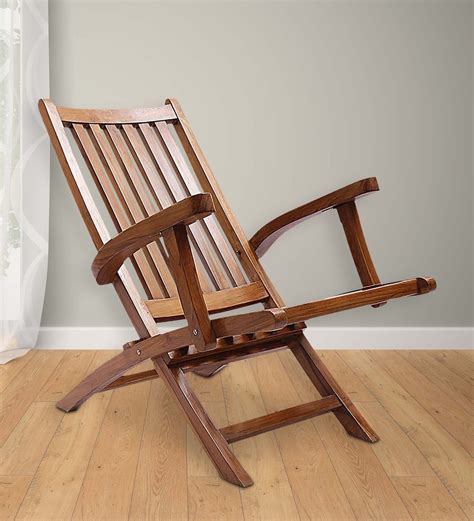 Buy Omak Folding Chair in Natural Teak Finish By Finesse Online ...