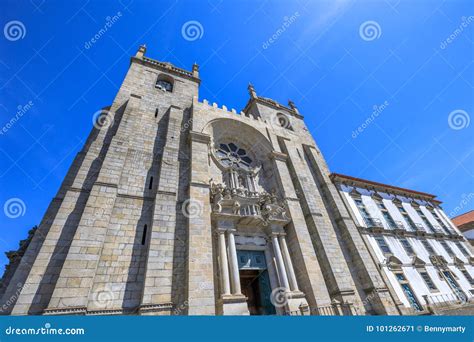 Cathedral of Oporto stock image. Image of facade, place - 101262671