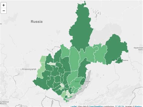 Map with calculation results for Irkutsk region. | Download Scientific Diagram