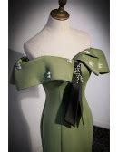 Green Off Shoulder Mermaid Prom Dress For Formal #L78068 - GemGrace.com