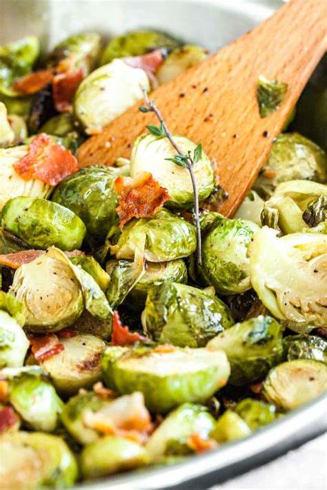 Easy Roasted Brussels Sprouts with Bacon | Plated Cravings