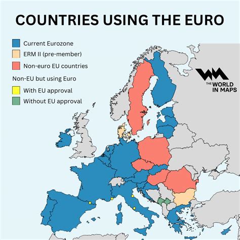 Map Of Countries Using The Euro - Brilliant Maps