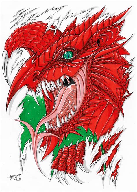 My Welsh Dragon Tattoo Design! (Coloured.) :3 by ShannonxNaruto on ...